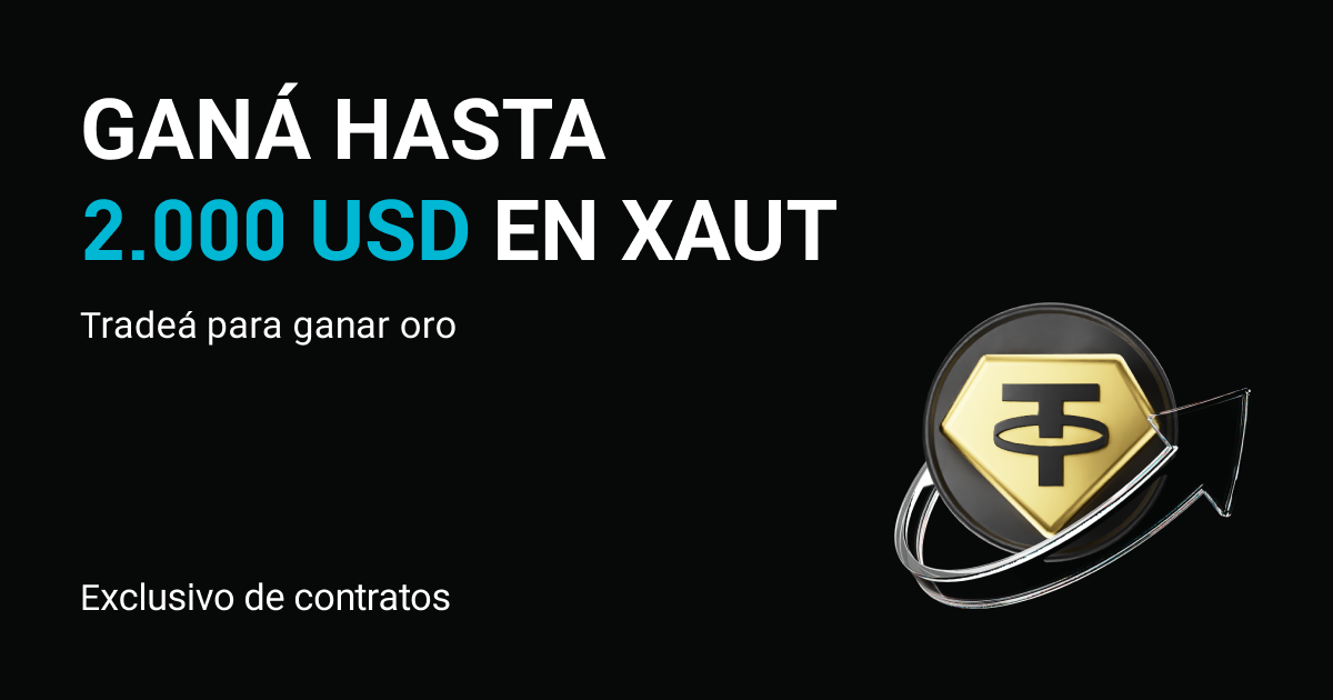 Tradeá con contratos para ganar oro: Hasta 2.000 USD en XAUT