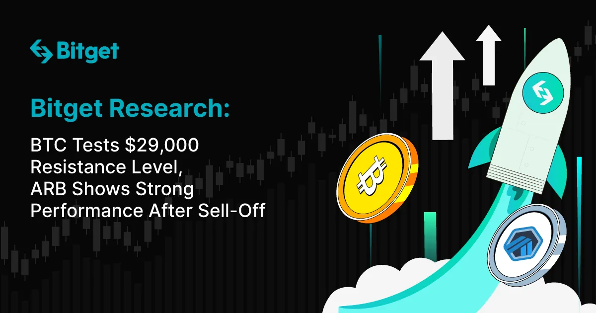 Bitget Research: BTC Tests $29,000 Resistance Level, ARB Shows Strong Performance After Sell-Off