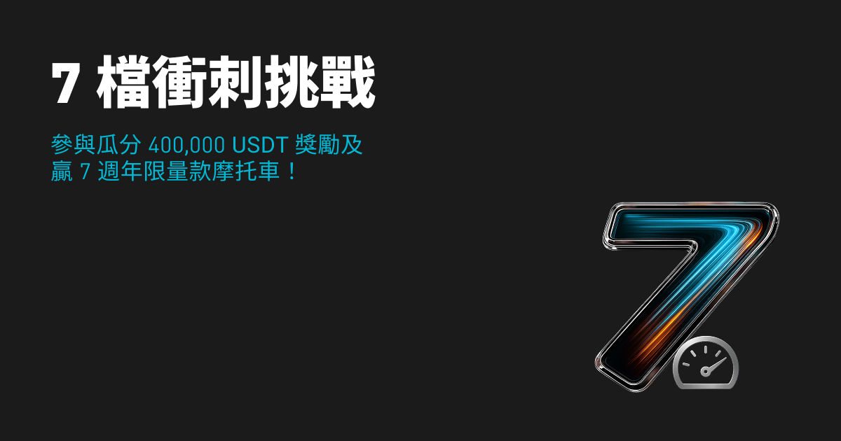 7檔衝刺挑戰：慶祝 Bitget 七週年慶典，400,000 USDT 獎勵等您來拿！ image 0