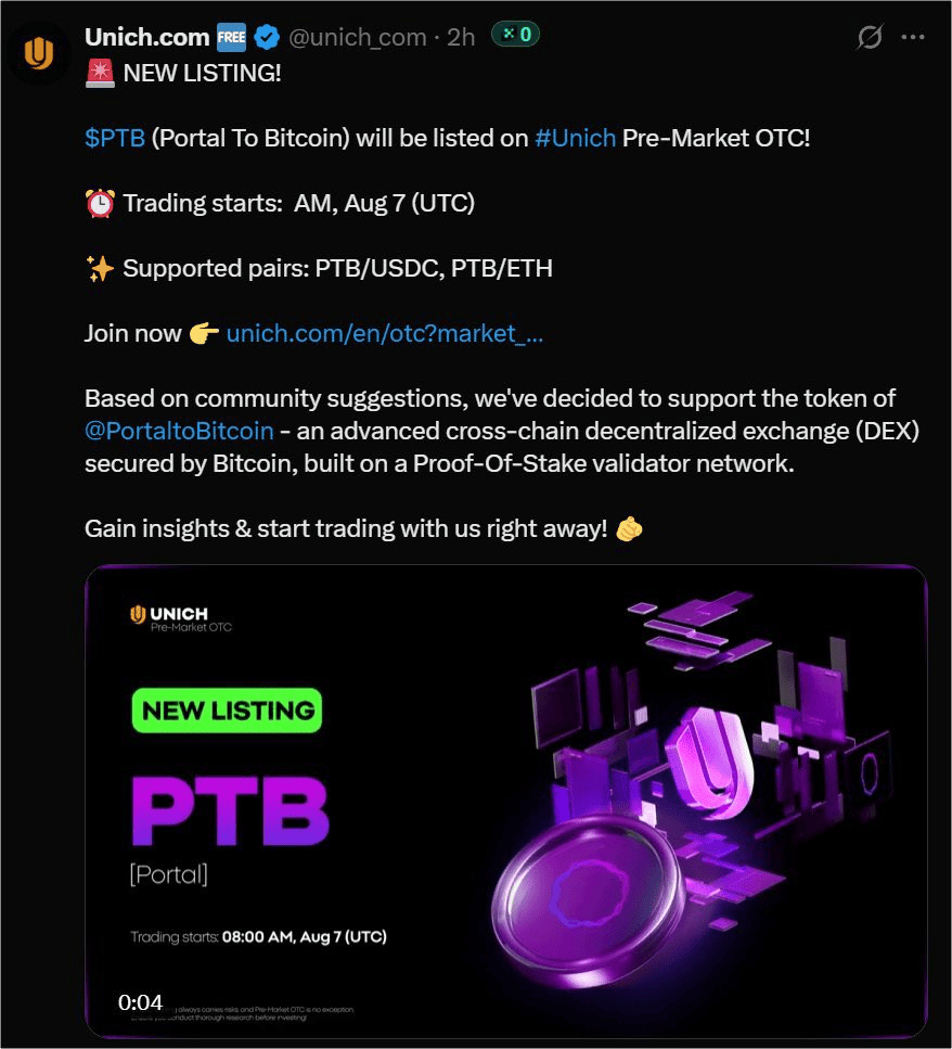 Portal ($PTB) Listing Guide: Launch Date! The Cross-Chain Web3 Gaming and Bitcoin Layer-2 Forecast image 2