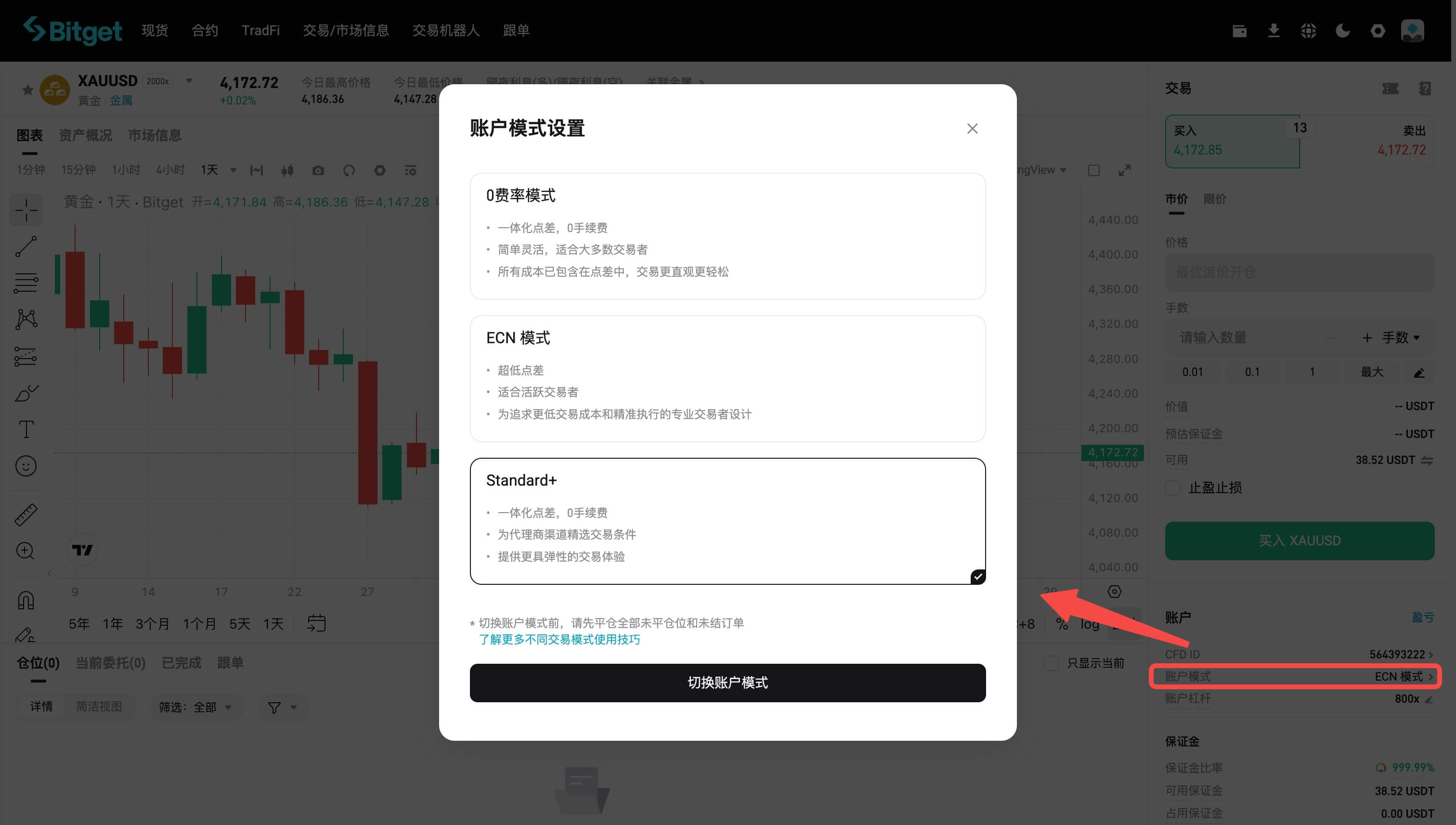Bitget CFD 正式上线 Standard+ 交易模式