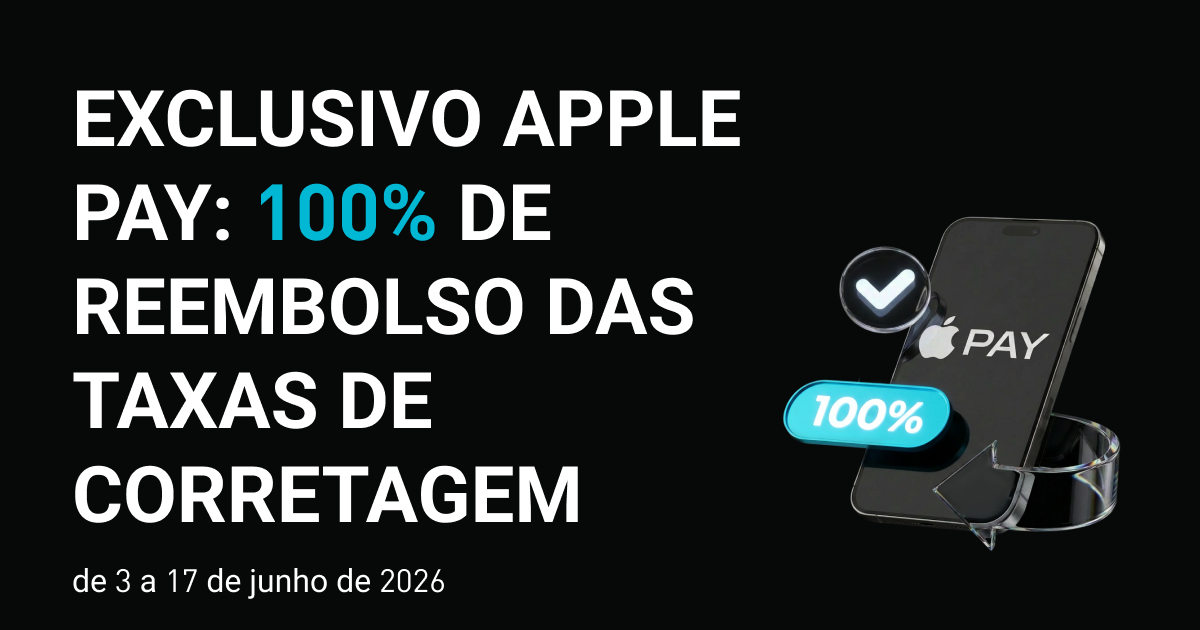 Exclusivo Apple Pay: 100% de reembolso das taxas de corretagem
