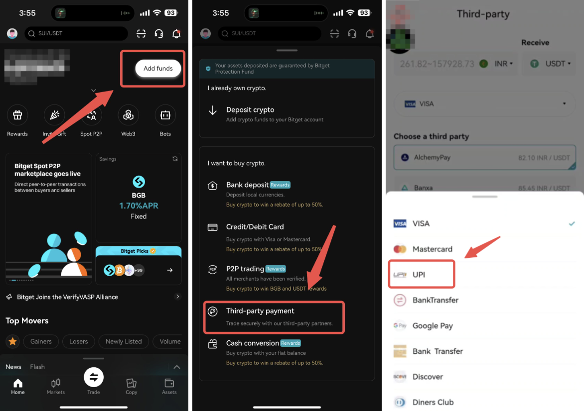 Onramp Money: How to buy crypto with INR via UPI & IMPS on Bitget image 5