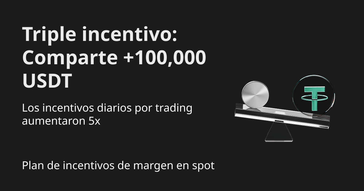 El plan de incentivos para margen en spot de Bitget ya está disponible: ¡Consigue el triple de incentivos y comparte +100,000 USDT! image 0