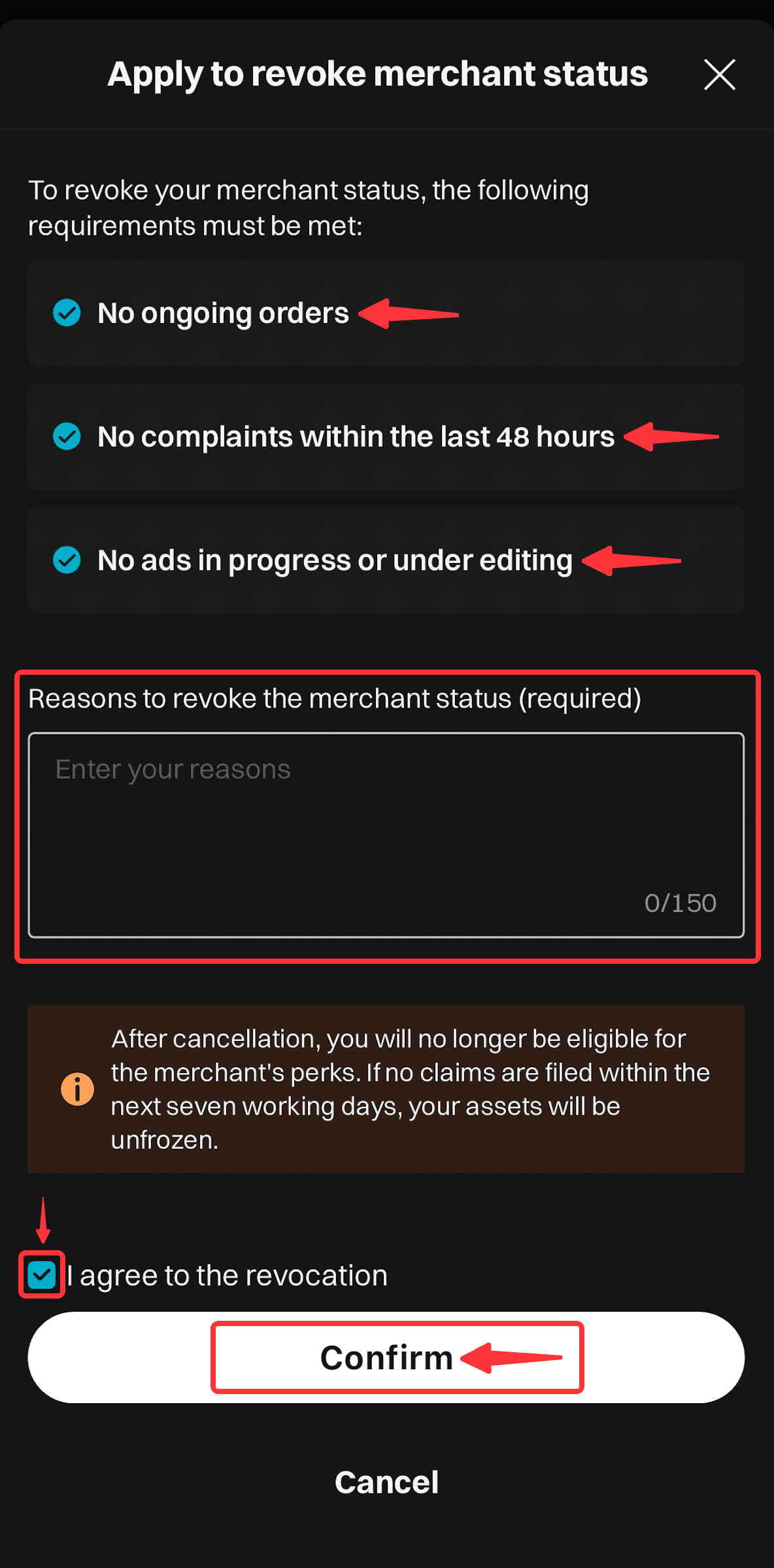 How to Revoke My P2P Merchant Status? - Mobile App Guide