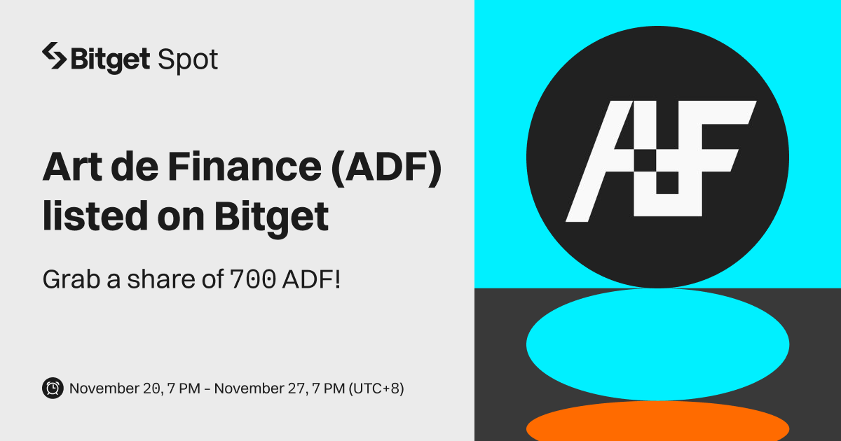 Art de Finance (ADF) will be listed on Bitget. Come and grab a share of 700 ADF! image 0