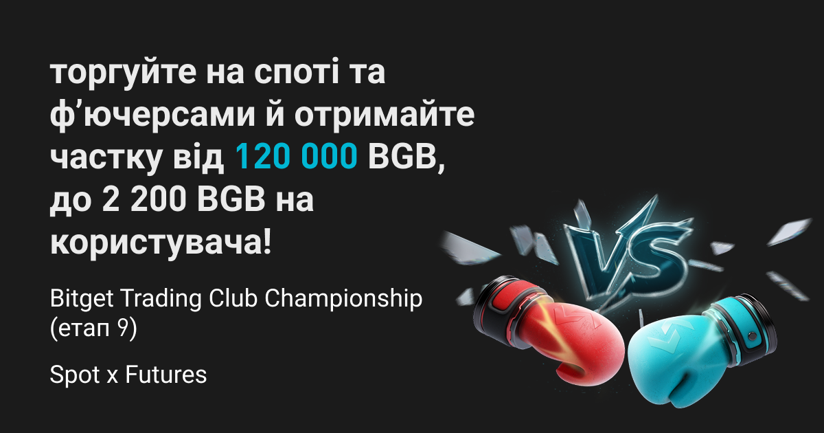 Bitget Trading Club Championship (етап 9) – торгуйте на споті та фʼючерсами й отримайте частку від 120 000 BGB, до 2 200 BGB на користувача! image 0