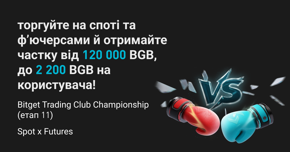 Bitget Trading Club Championship (етап 11) – торгуйте на споті та фʼючерсами й отримайте частку від 120 000 BGB, до 2 200 BGB на користувача! image 0