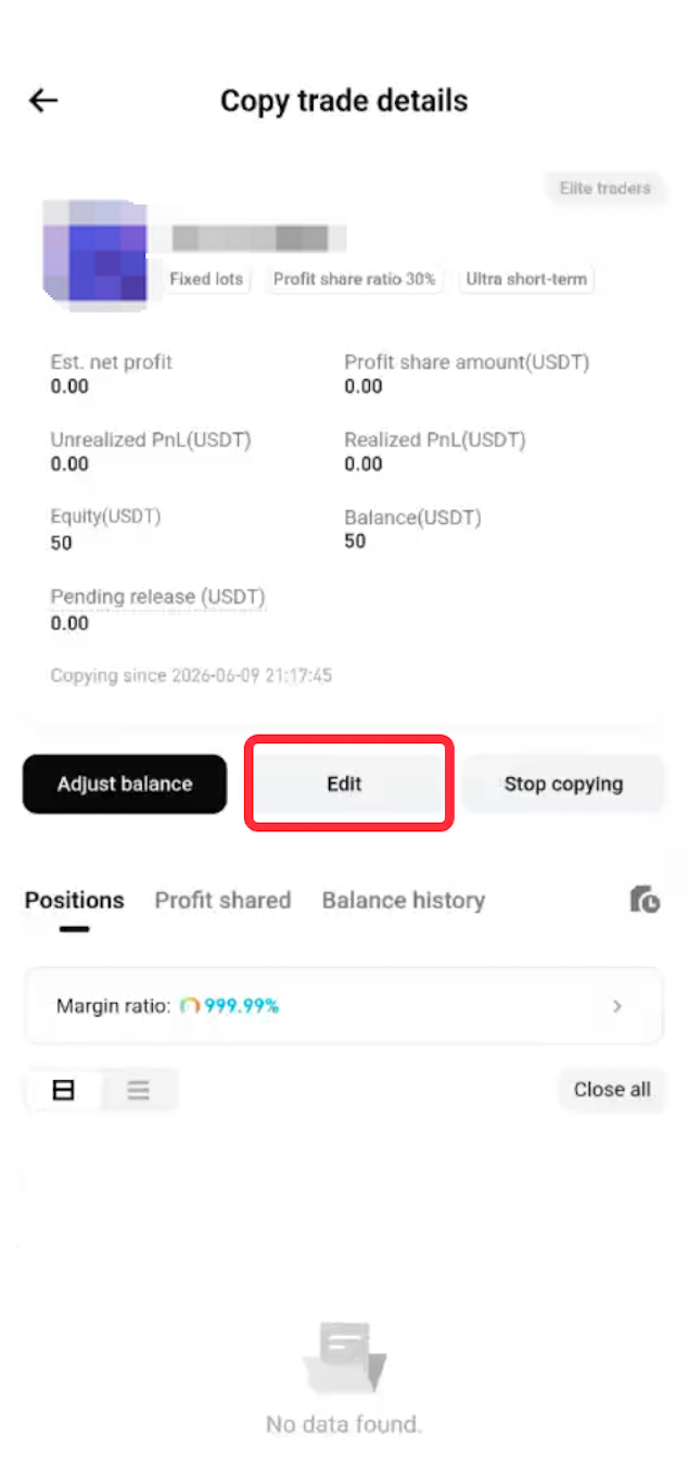 How to set CFD copy trading parameters
