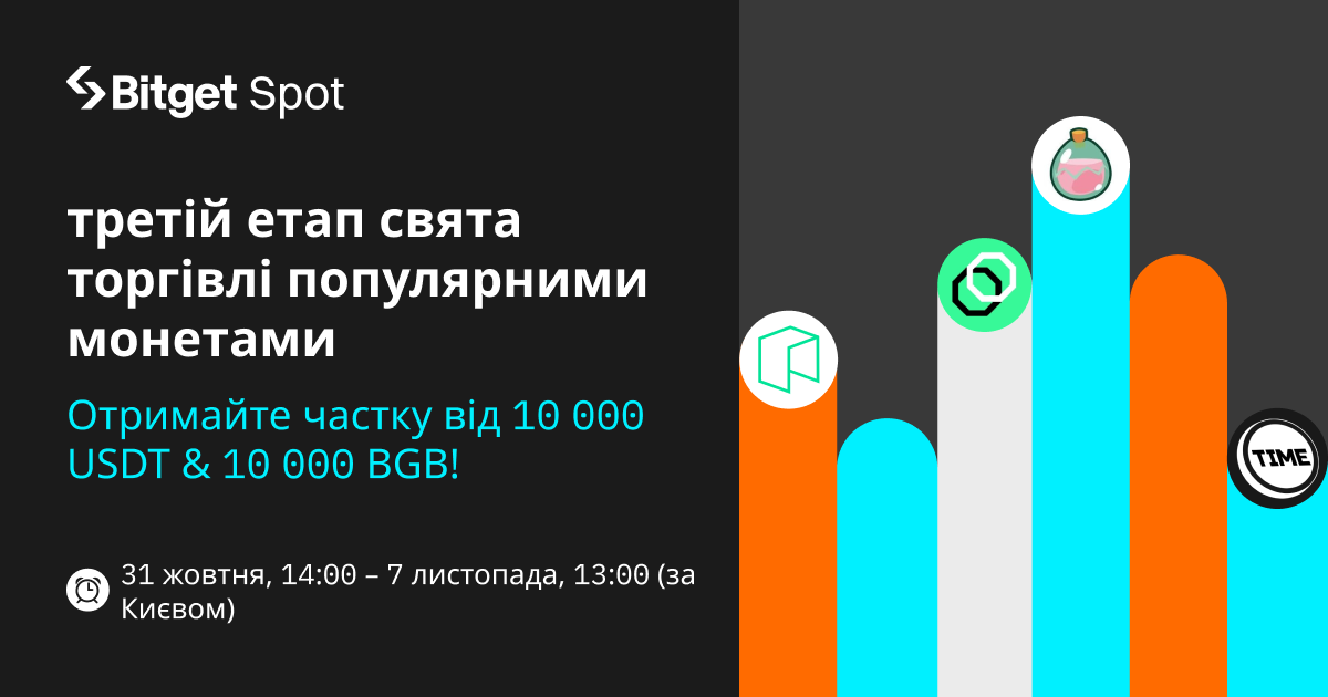 третій етап свята торгівлі популярними монетами: отримайте частку від 10 000 BGB і 10 000 USDT! image 0