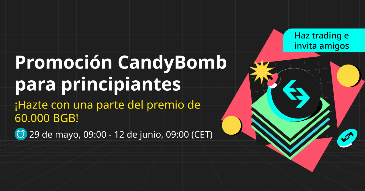 Únicamente para nuevos usuarios: Haz trading y consigue referidos en CandyBomb para ganar BGB image 0