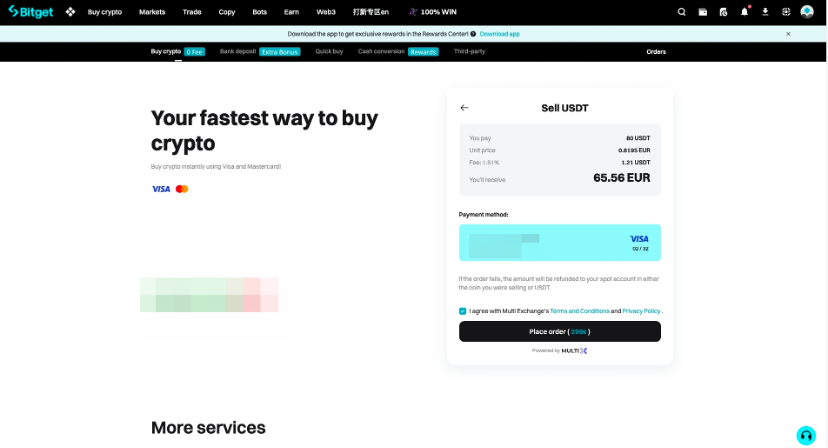 How to Sell Crypto Instantly With Credit or Debit card on Bitget Website? image 3