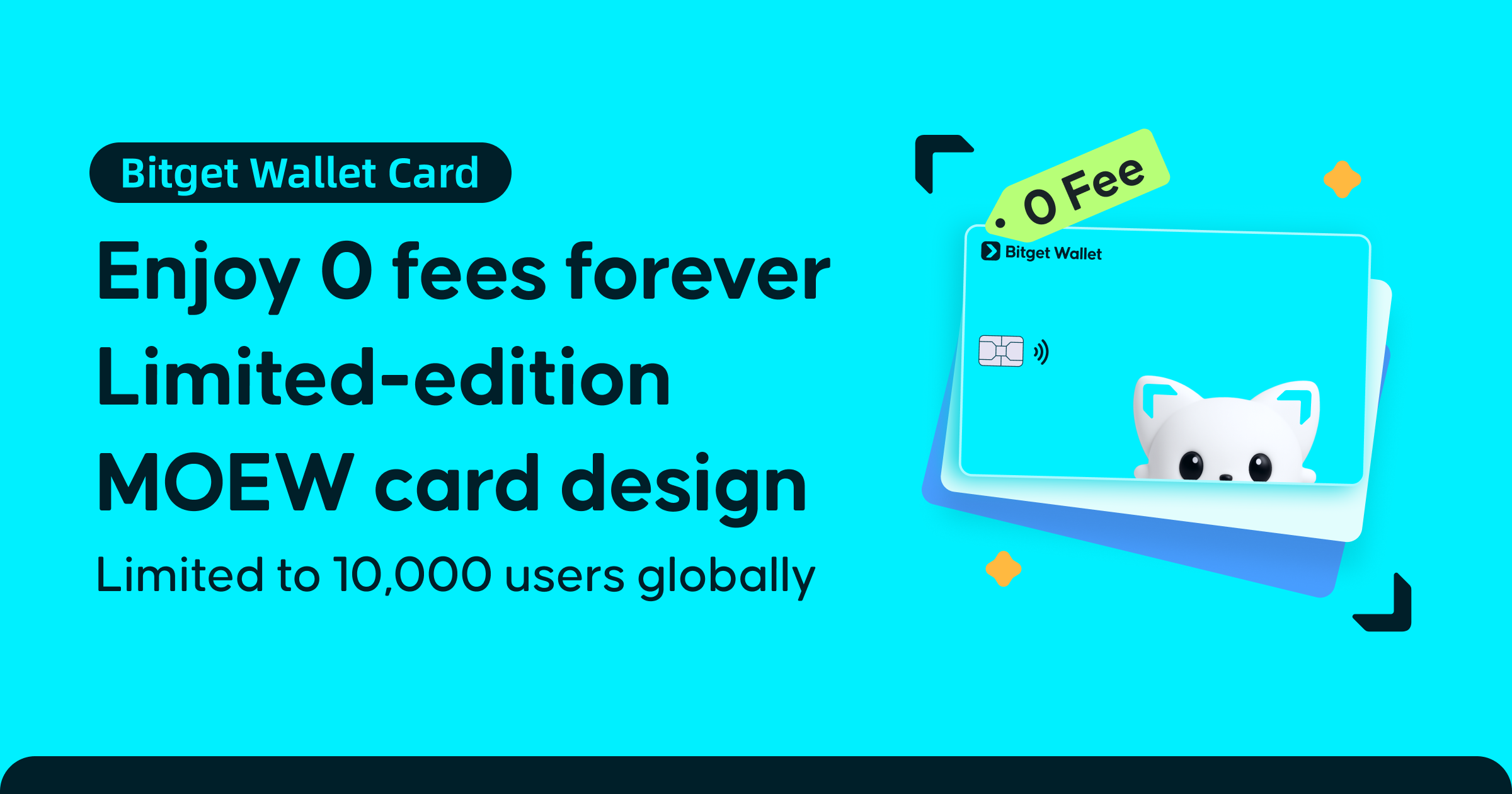 Bitget Wallet Card Upgrade Incoming: Lifetime Zero Fees + Limited MOEW Card Face Awaits!