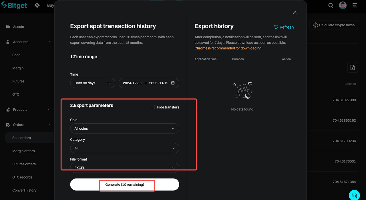 How to Export Your Account Data on Bitget? image 3