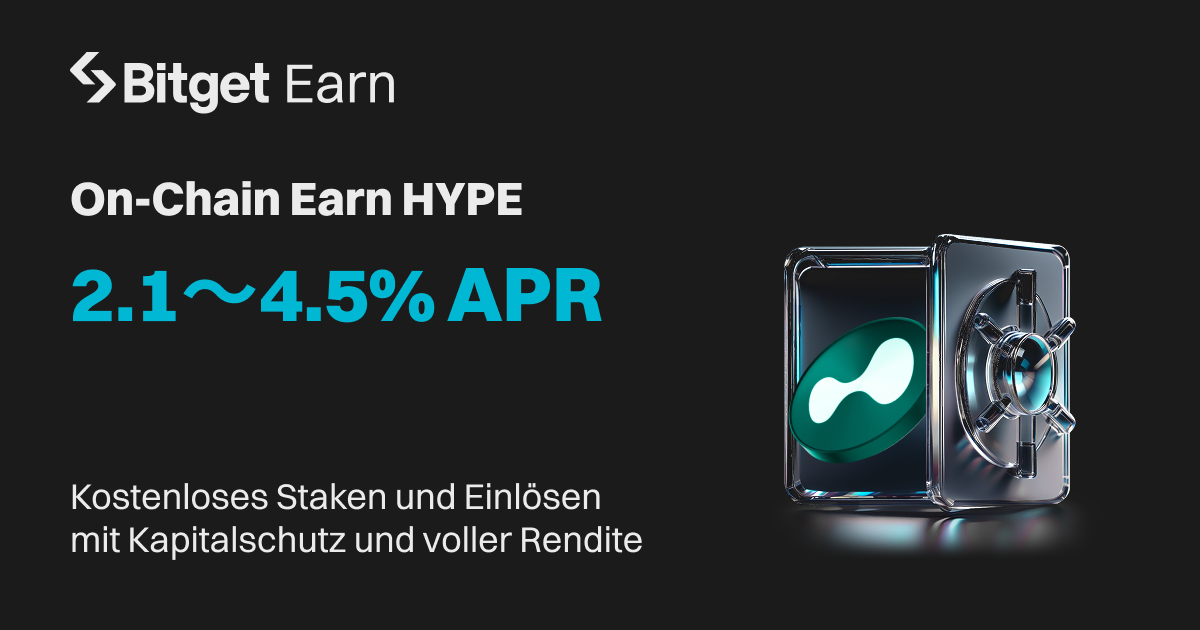 Bitget startet HYPE On-Chain Earn mit 2.1~4.5% APR image 0