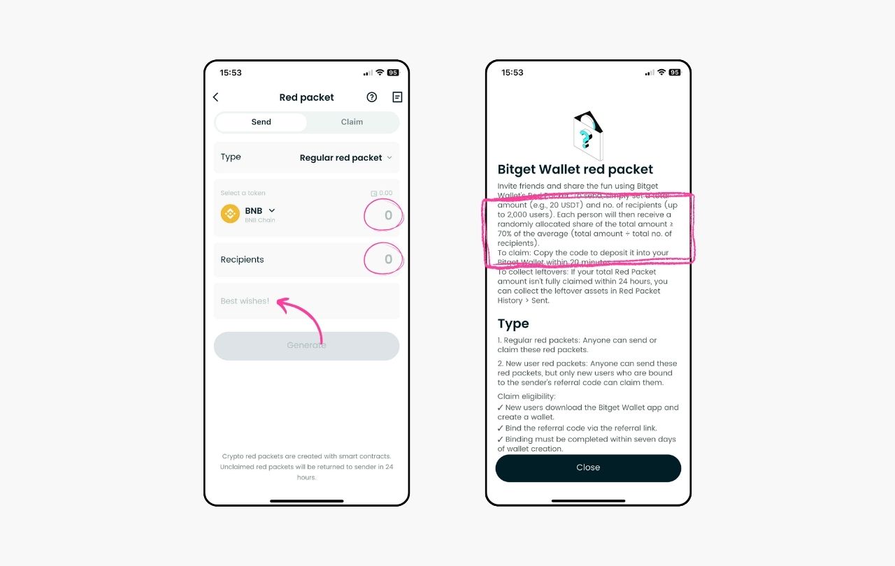 Bitget Wallet 加密红包：如何发送和领取数字礼物？ image 3