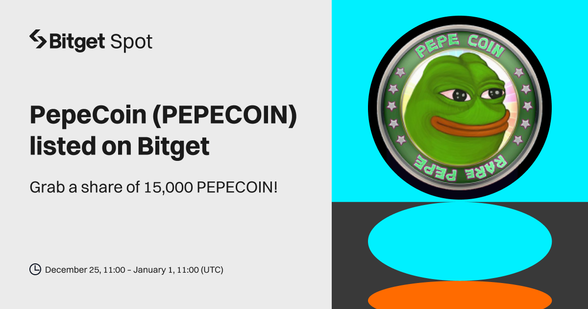 PepeCoin (PEPECOIN) will be listed on Bitget. Come and grab a share of 15,000 PEPECOIN! image 0