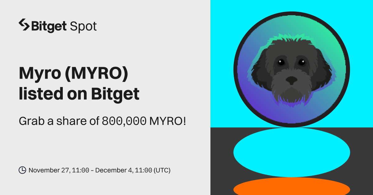 Myro (MYRO) will be listed on Bitget. Come and grab a share of 800,000 MYRO! image 0