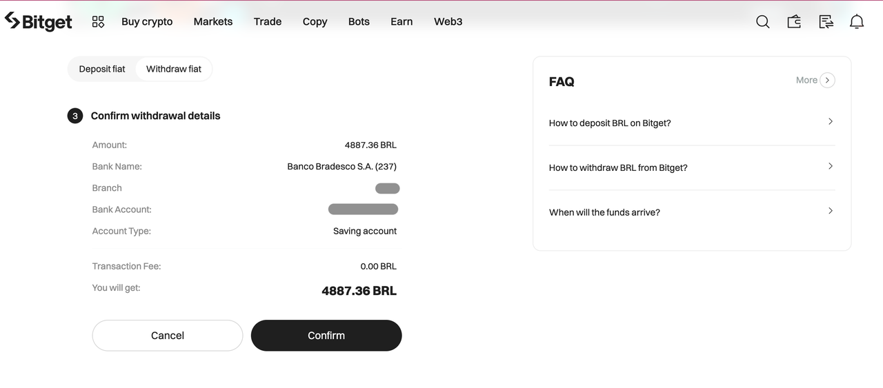 How to withdraw BRL on Bitget? image 3