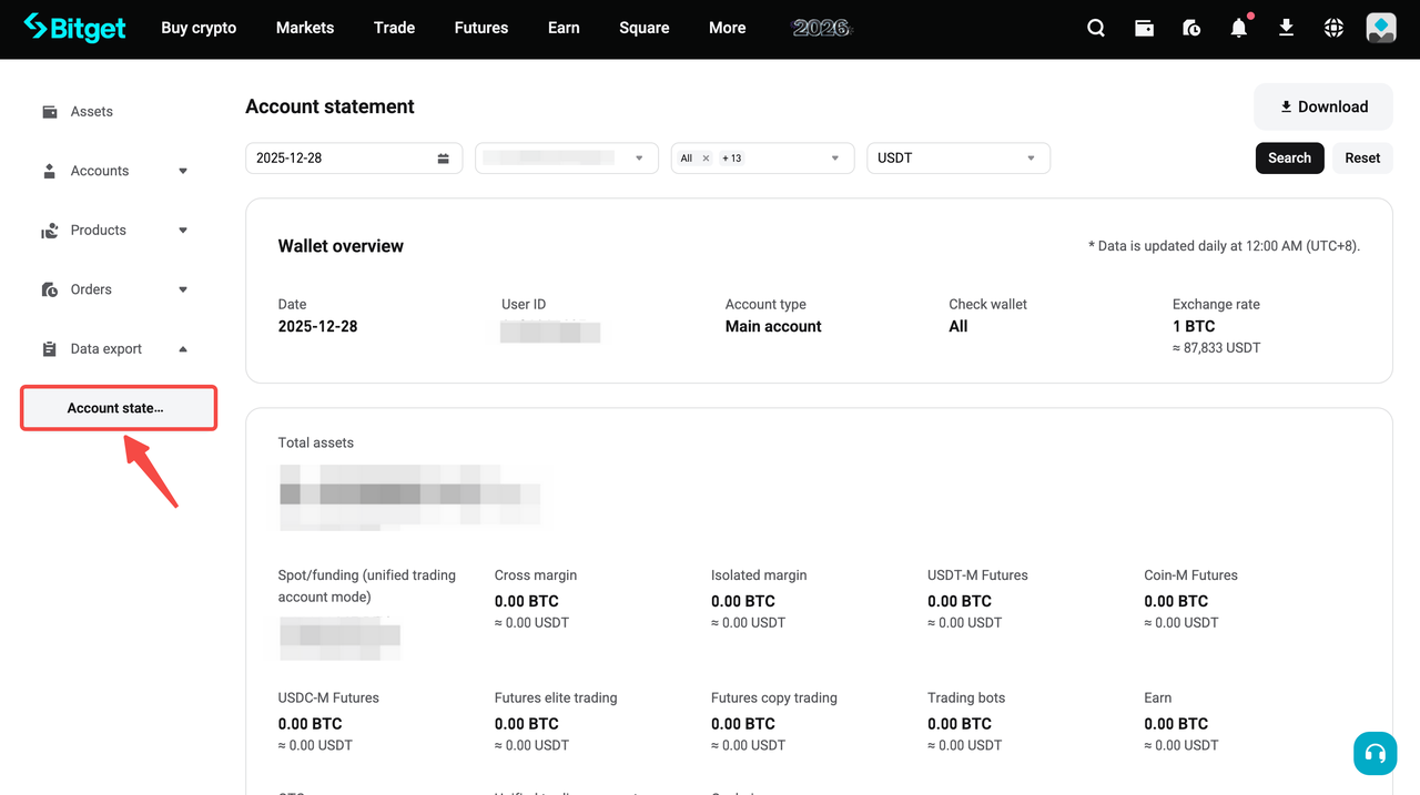 How to Export Your Account Data on Bitget?
