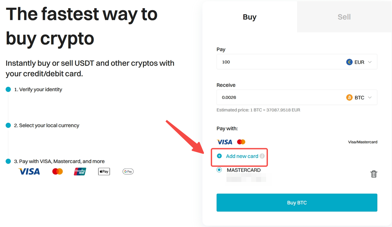 Cómo comprar cripto con tarjeta de crédito/débito en España image 1