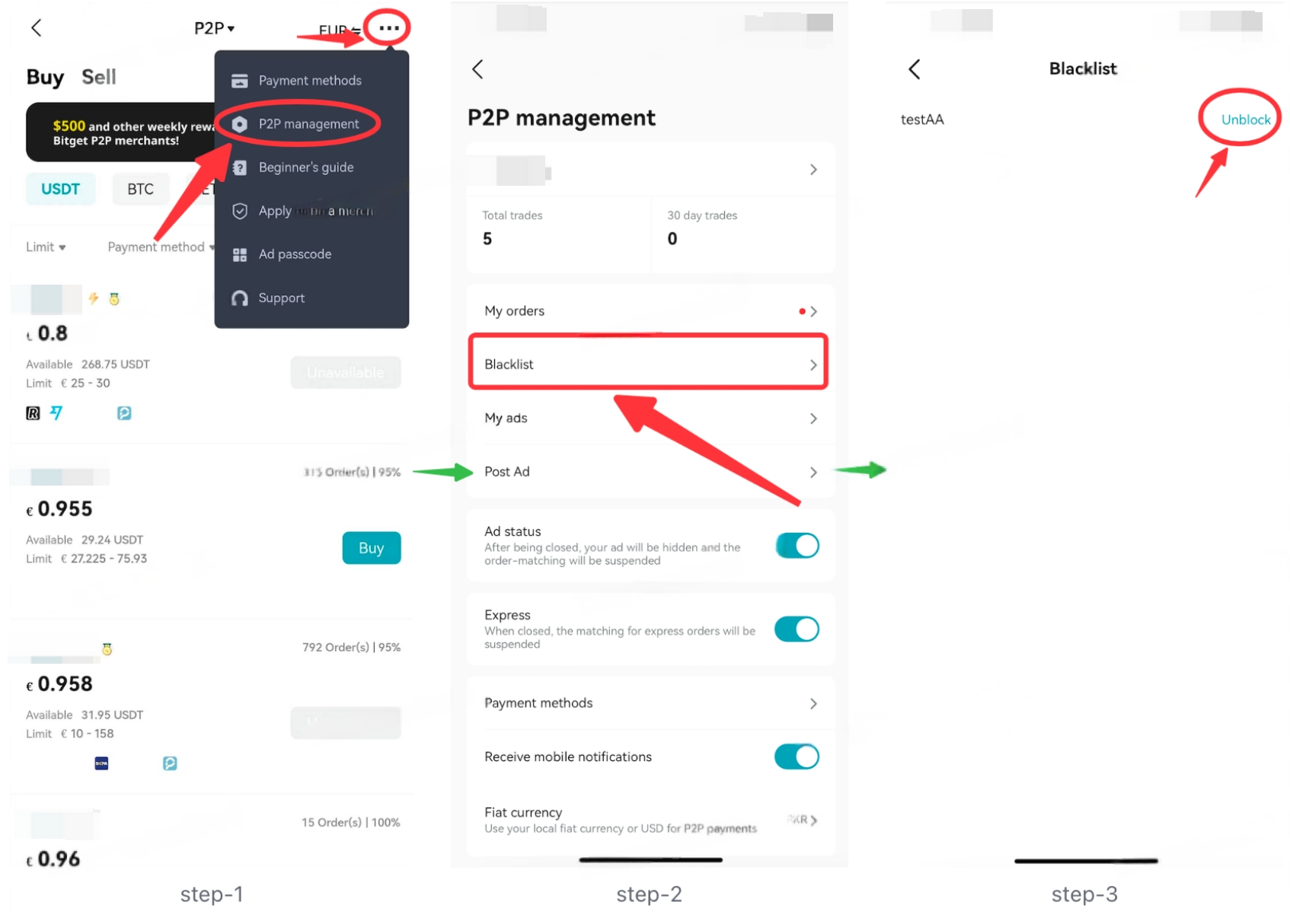 Understanding the Block Feature on Bitget P2P image 2