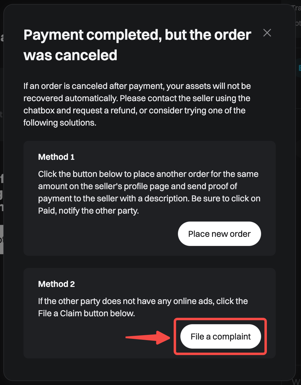 How to Submit a P2P Appeal for Cancelled/Completed Order on Bitget? - Website Guide image 5