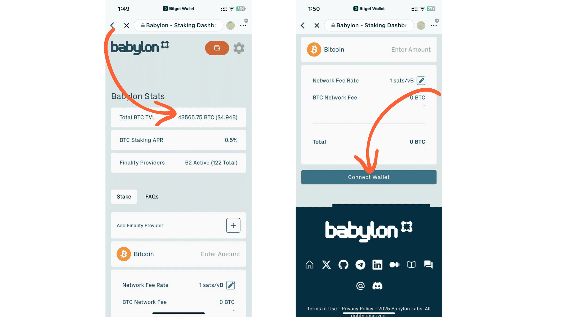 如何在2025年通过 Bitget Wallet 在 Babylon 质押比特币——安全享受4-7%年化收益 image 6