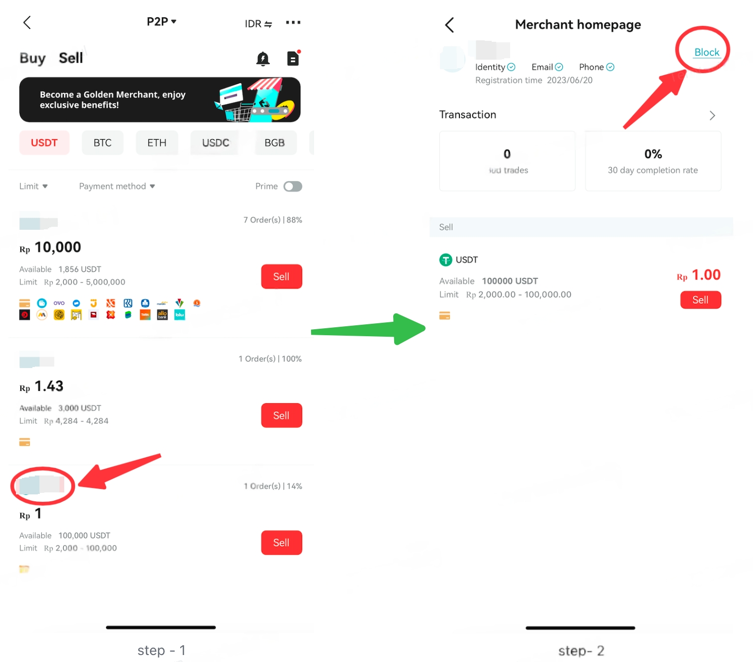 Understanding the Block Feature on Bitget P2P image 1