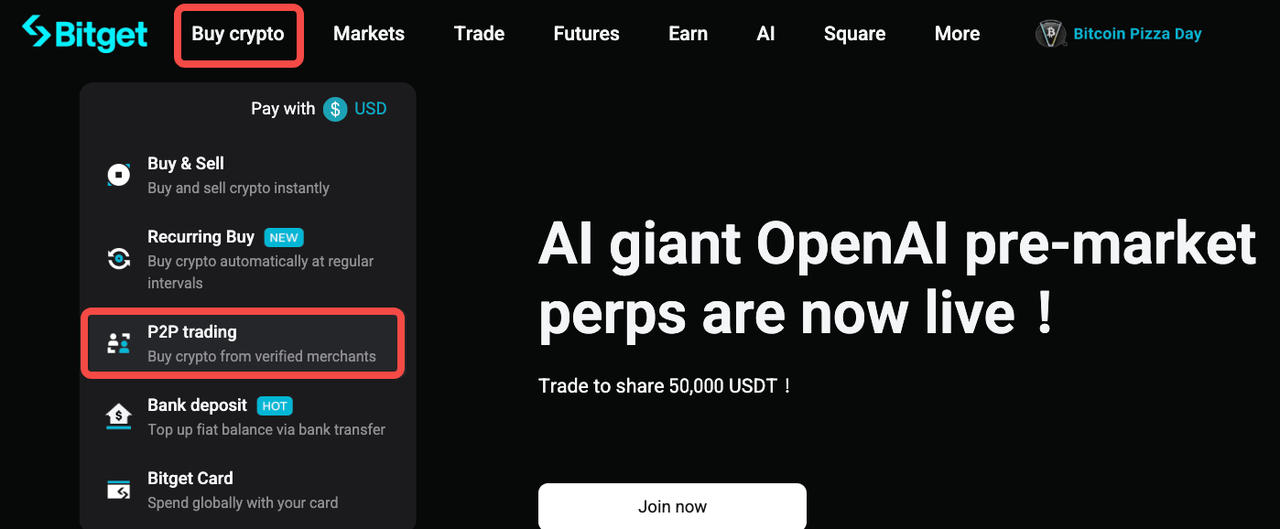 Hướng dẫn cách đăng ký làm thương nhân P2P trên Bitget – Website