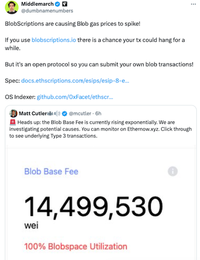 ‘BlobScriptions’ lift off and it’s taking Blob gas prices with it image 1