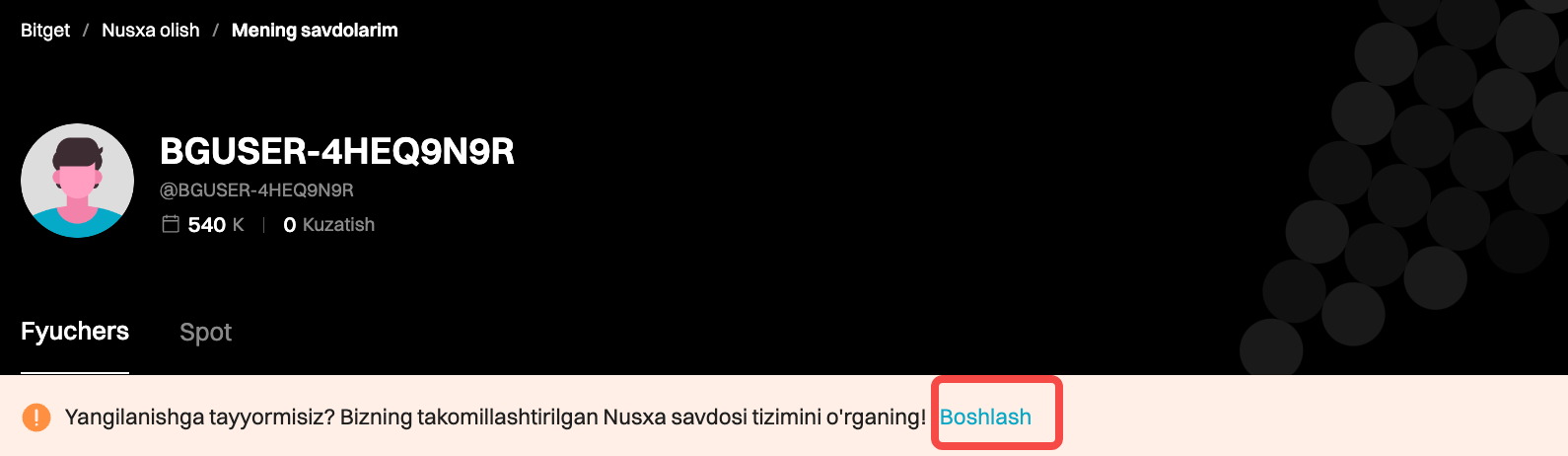 Bitget fyuchers nusxa savdosi yangilanishiga umumiy ma'lumot image 0