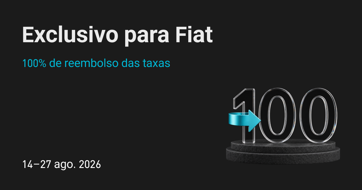 Exclusivo para moedas fiduciárias: 100% de cashback da taxa