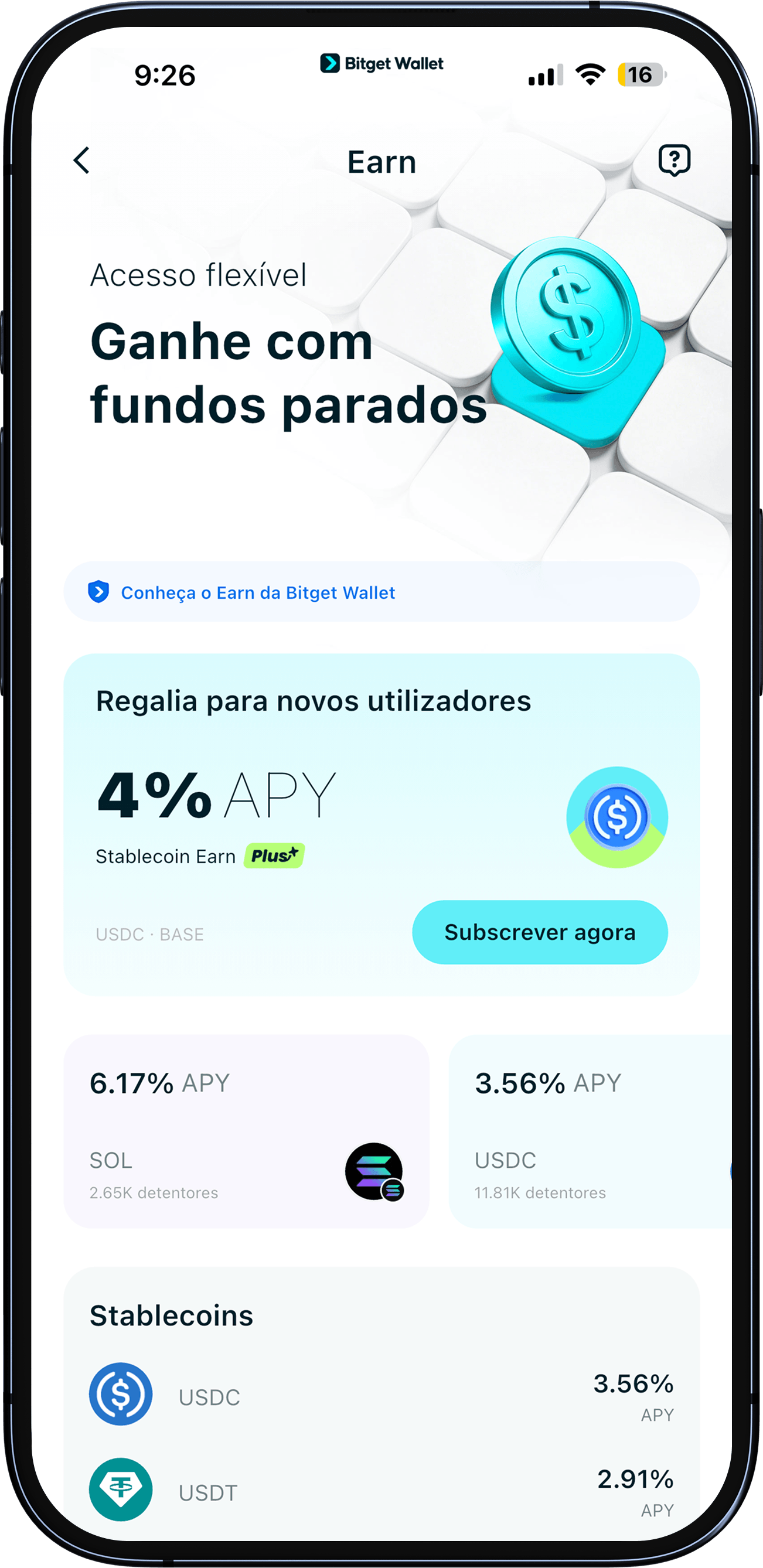 Ganhe com a Bitget Wallet – Como garantir 2% a 6% de APY nas suas cripto image 1