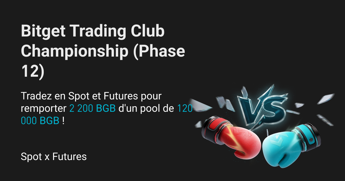 Bitget Trading Club Championship (Phase 12) – Tradez en Spot et Futures pour remporter 2 200 BGB d'un pool de 120 000 BGB ! image 0