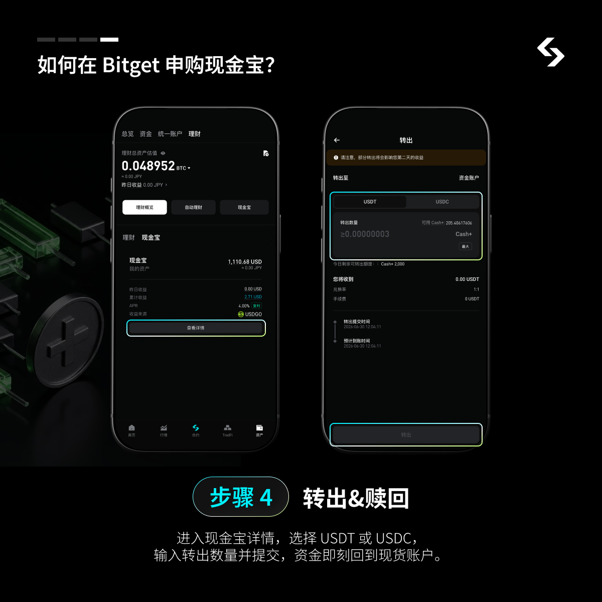 Bitget 现金宝(Cash Plus)介绍与使用教程指南 image 3
