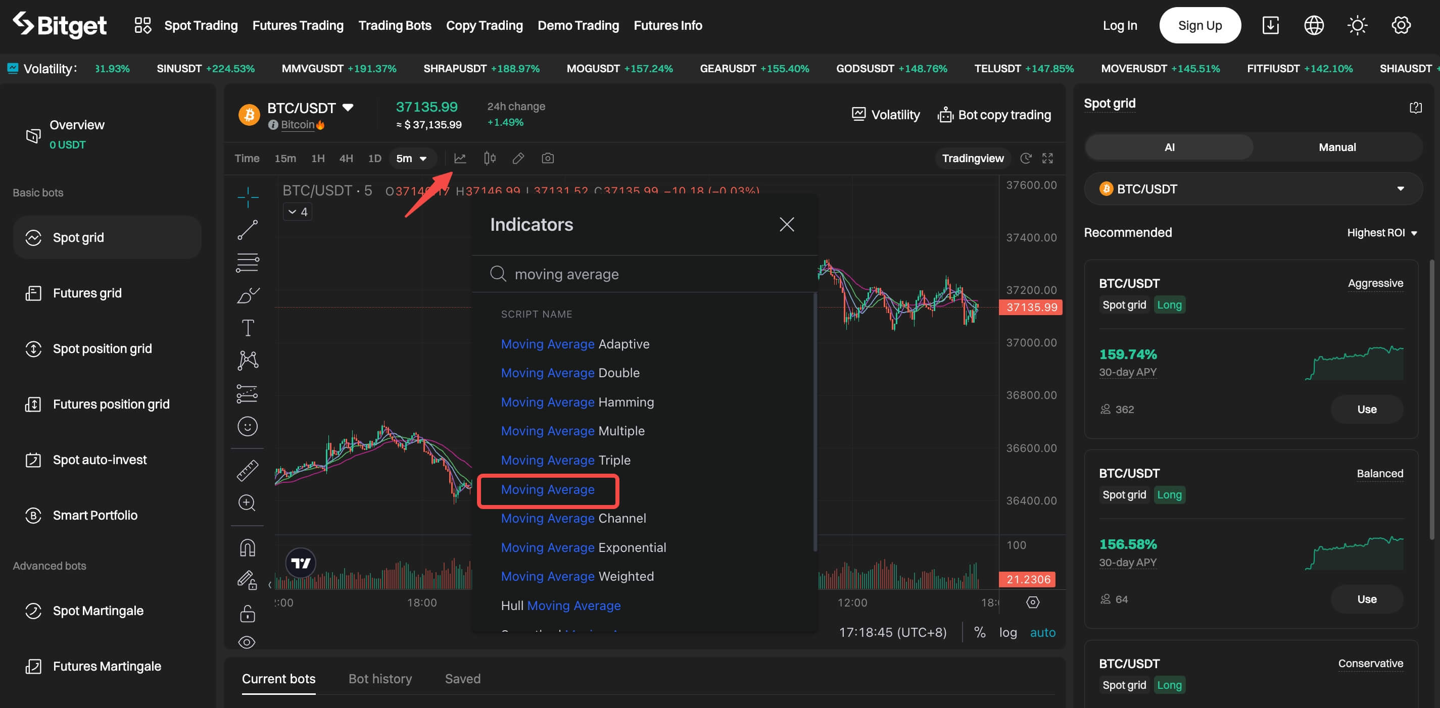 Трейлінг grid: інтервали grid зміщуються слідом за ціною image 2