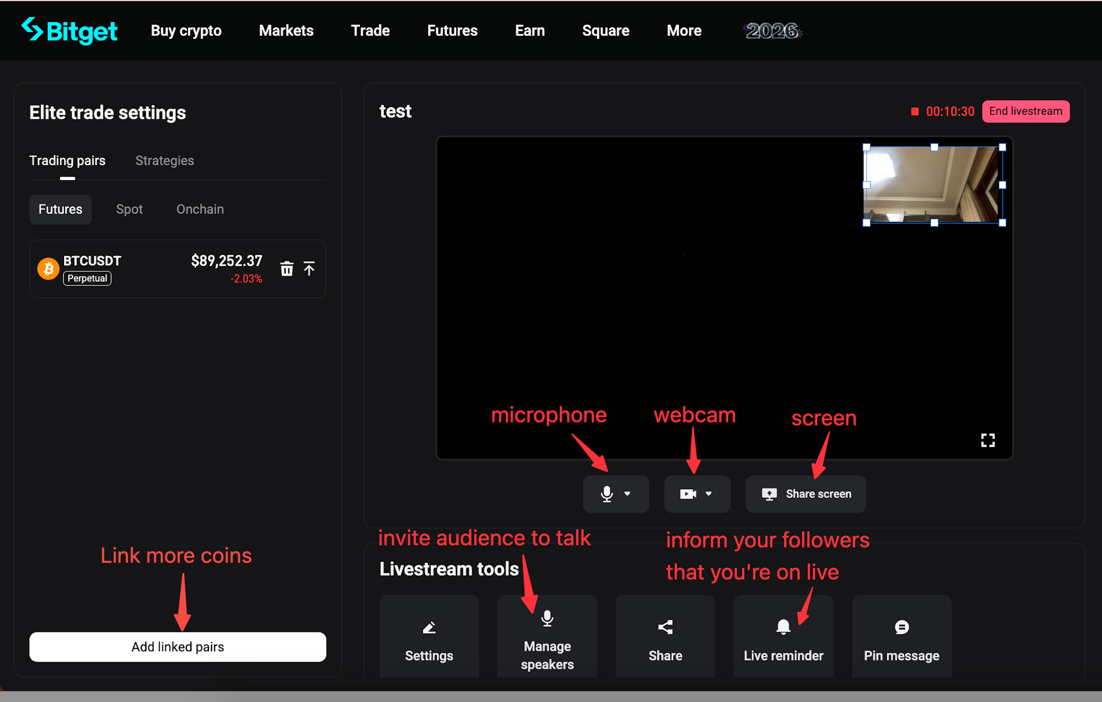 How to Go Live on Bitget?