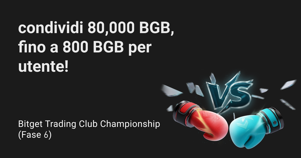 Bitget Trading Club Championship (Fase 6): condividi 80,000 BGB, fino a 800 BGB per utente! image 0