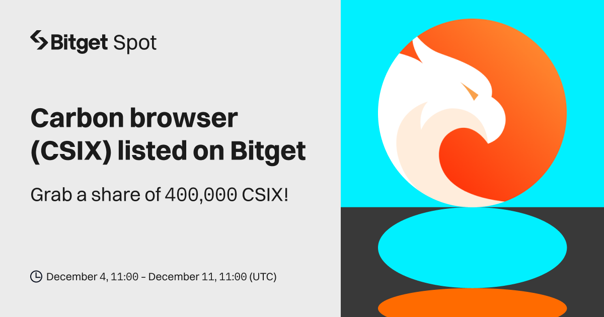 Carbon browser (CSIX) will be listed on Bitget. Come and grab a share of 400,000 CSIX! image 0