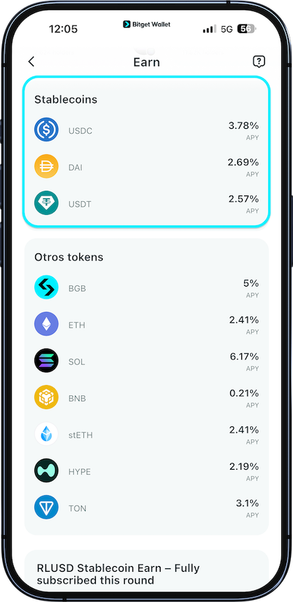 Gana con Bitget Wallet: cómo conseguir un 2%–6% de APY en tus criptoactivos image 1