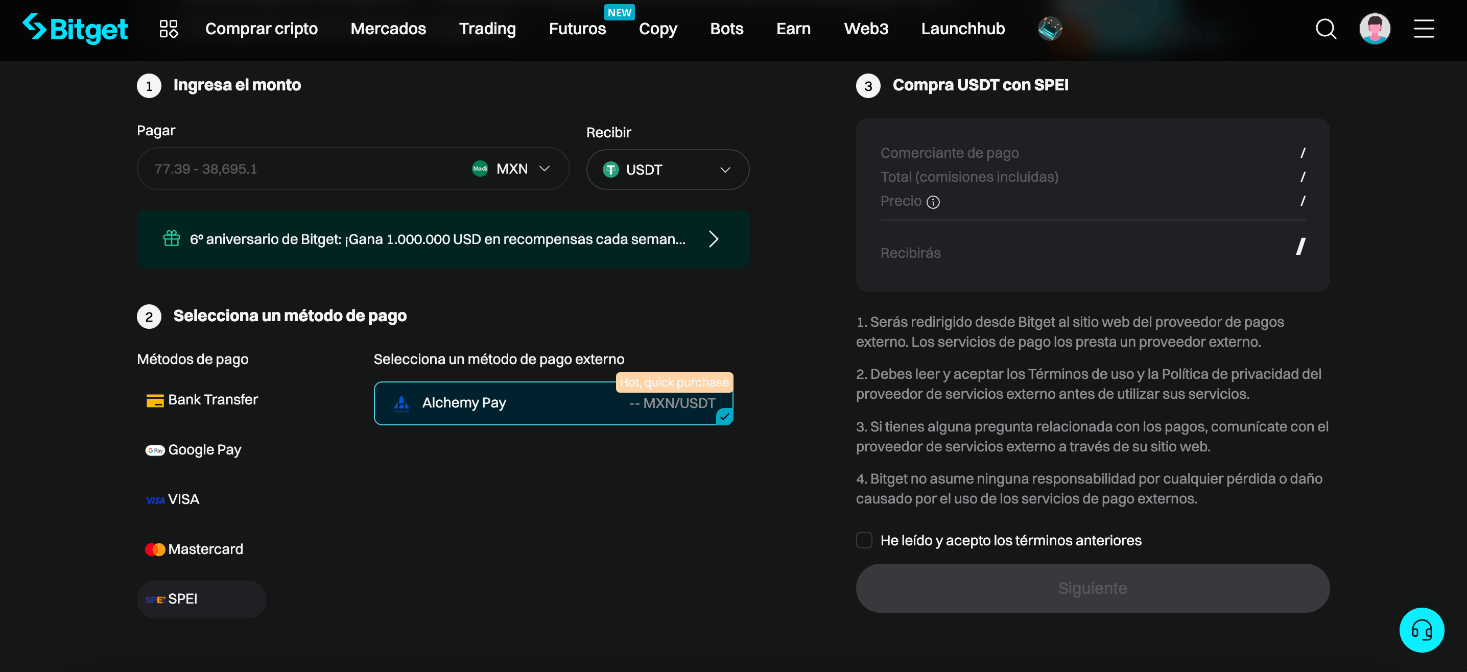 ¿Cómo comprar cripto con Alchemy Pay? image 6