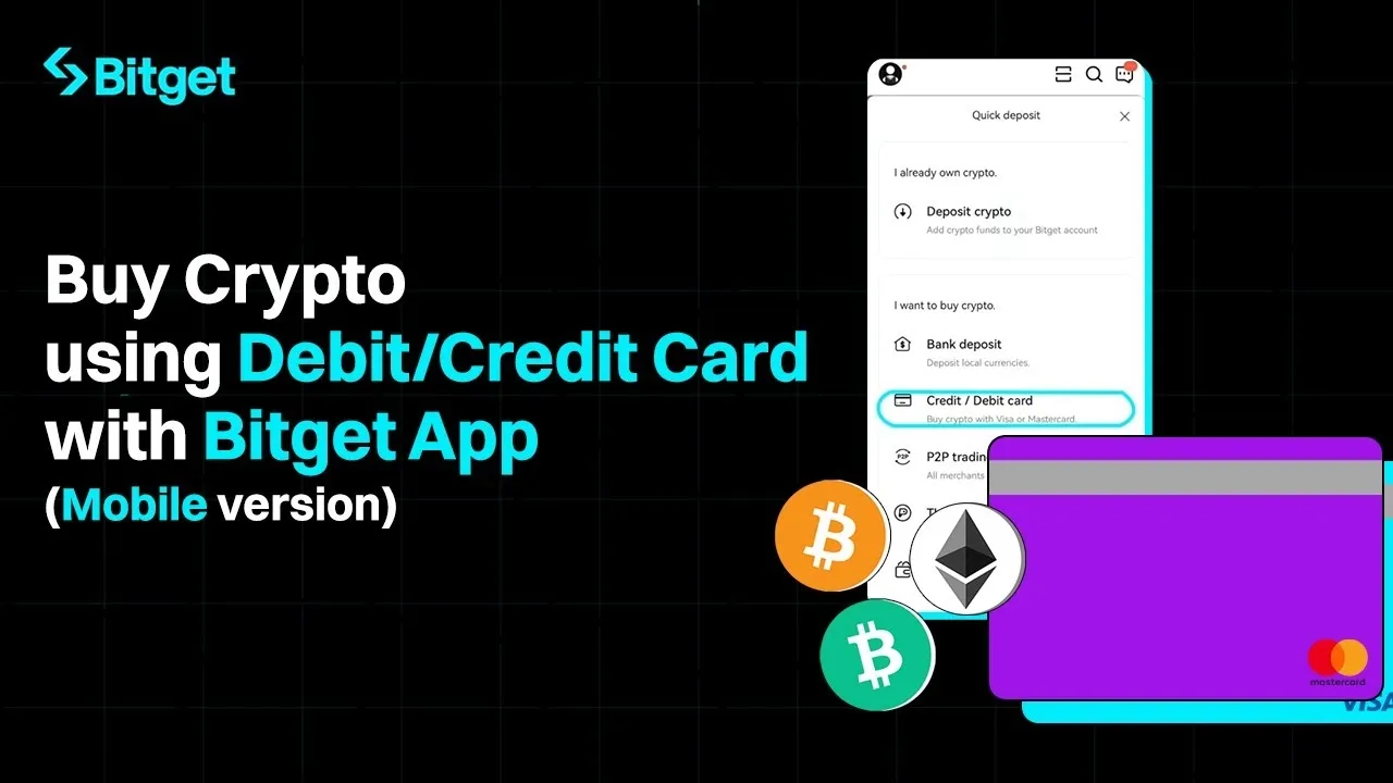 How to buy crypto with credit/debit card on Bitget | App Version