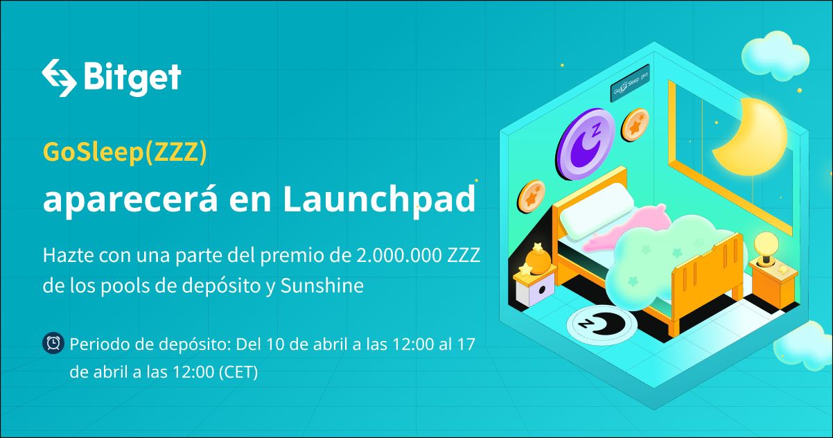 ¡GoSleep (ZZZ) aparece en Bitget Launchpad! ¡Obtén una parte del pool de depósitos y del pool sunshine! image 0