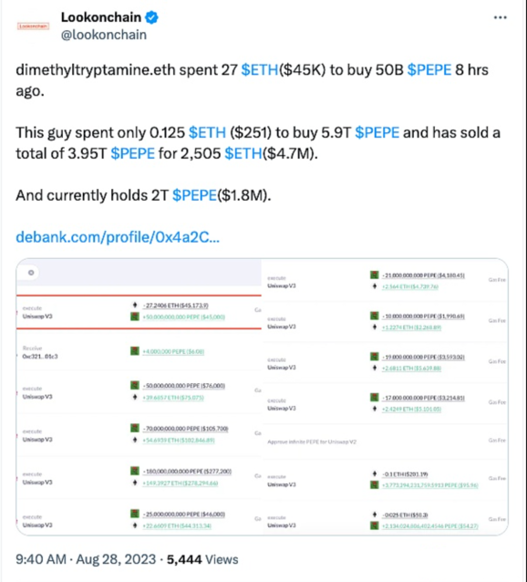 数据：methyltryptamine.eth 在 8 小时前再次买入 500 亿枚 PEPE image 0