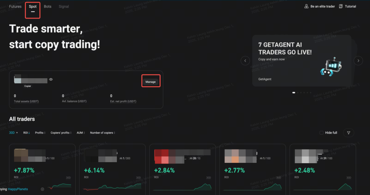 Spot Copy Trading Guide for Copiers on Bitget Website image 8