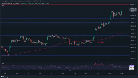 Bitcoin Price Analysis: BTC Skyrockets to $46K but Worrying Signs Appear