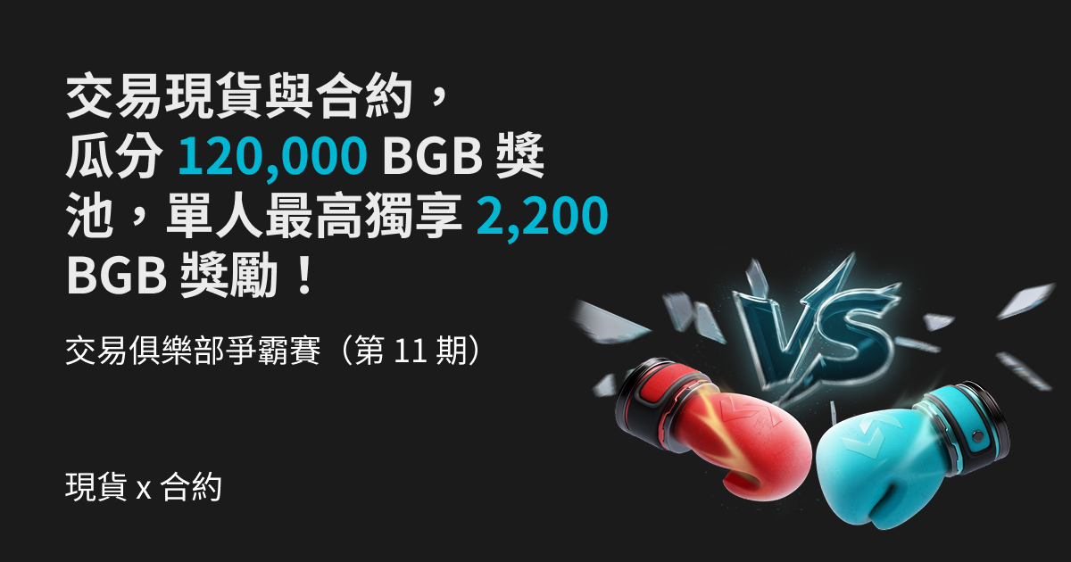 交易俱樂部爭霸賽（第 11 期）- 交易現貨與合約，瓜分 120,000 BGB 獎池，單人最高獨享 2,200 BGB 獎勵！ image 0