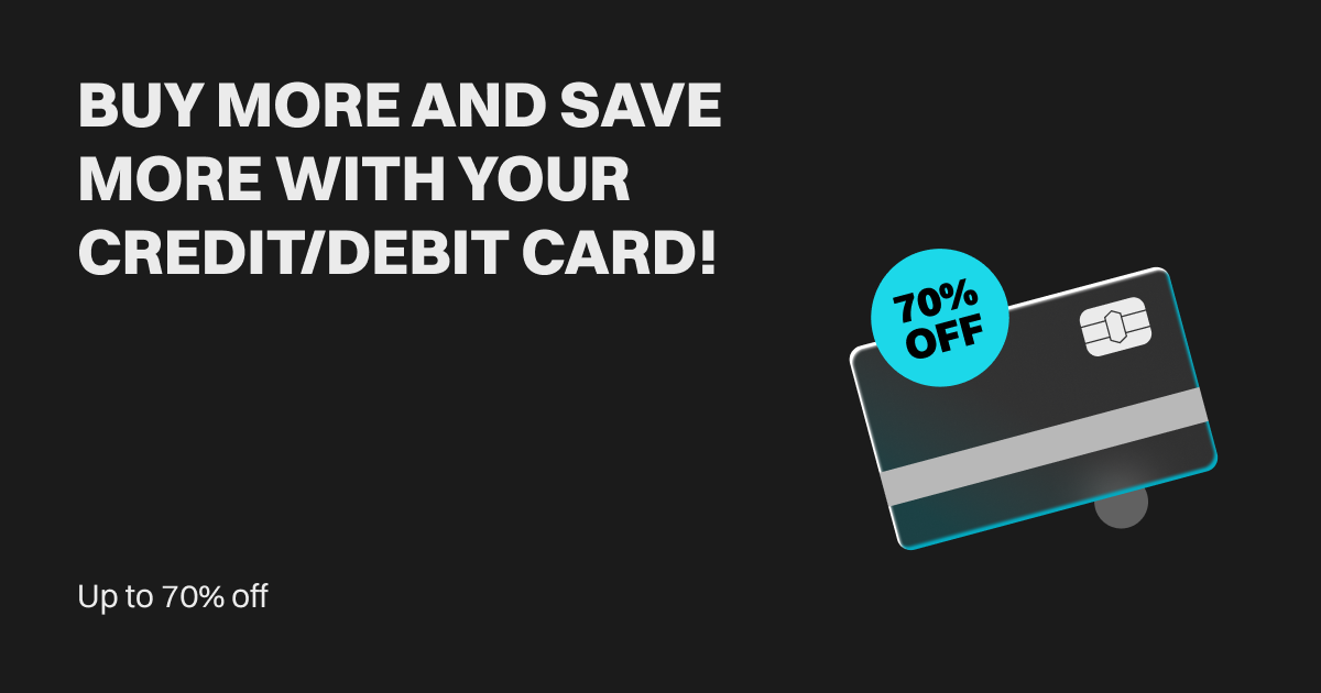 Up to 70% off: Buy more and save more with your credit or debit card! image 0