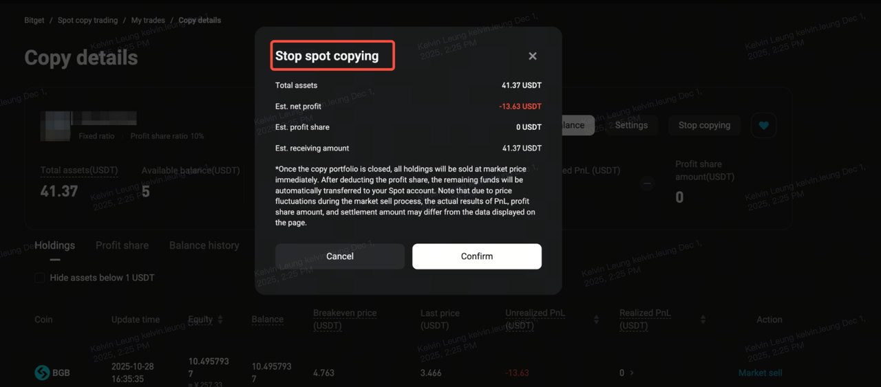 Spot Copy Trading Guide for Copiers on Bitget Website image 11